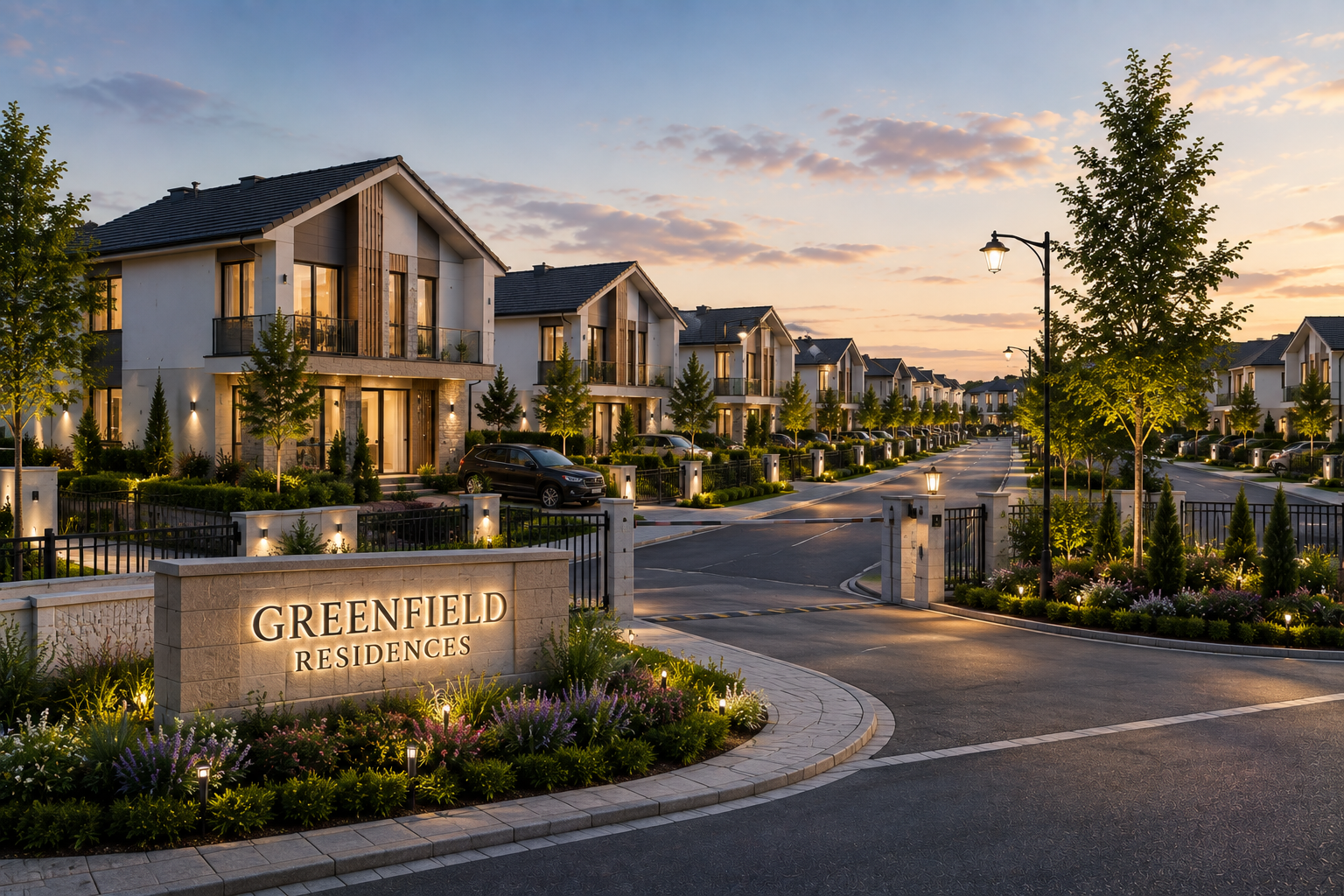 Entrance to a private residential community